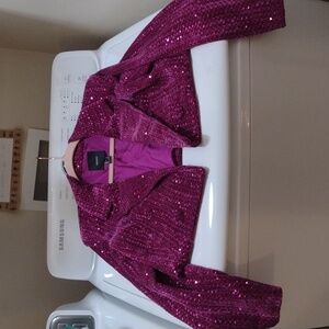 Forever 21 Sequin Dark slightly cropped coat